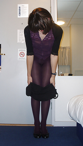 Amateurs in purple stockings #721050