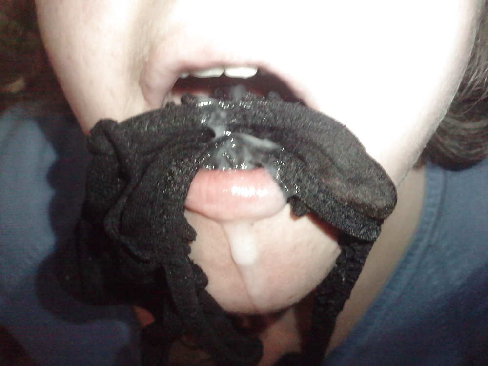 Wow,i put her panty in her mouth and i cum i huge loaddd #293158