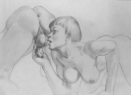 Thematic Drawn Porn Art 2 - Blowjobs (2) #6797207