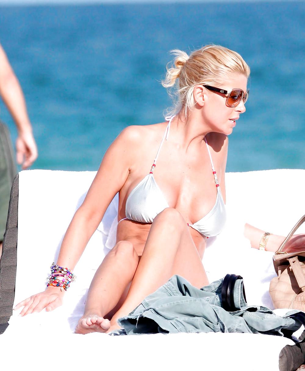 Tara Reid Am Strand In Einem Grauen Bikini #4904069