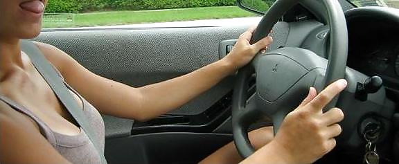 Seat belt between breasts #10678263