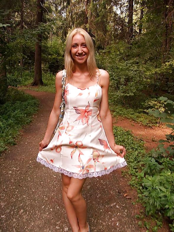 Blonde girl posing in the forest - N. C. #13174625