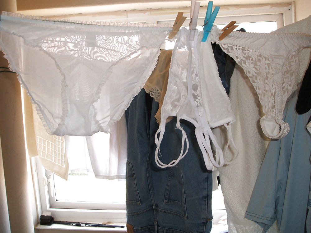Daughter's  panties on washing line