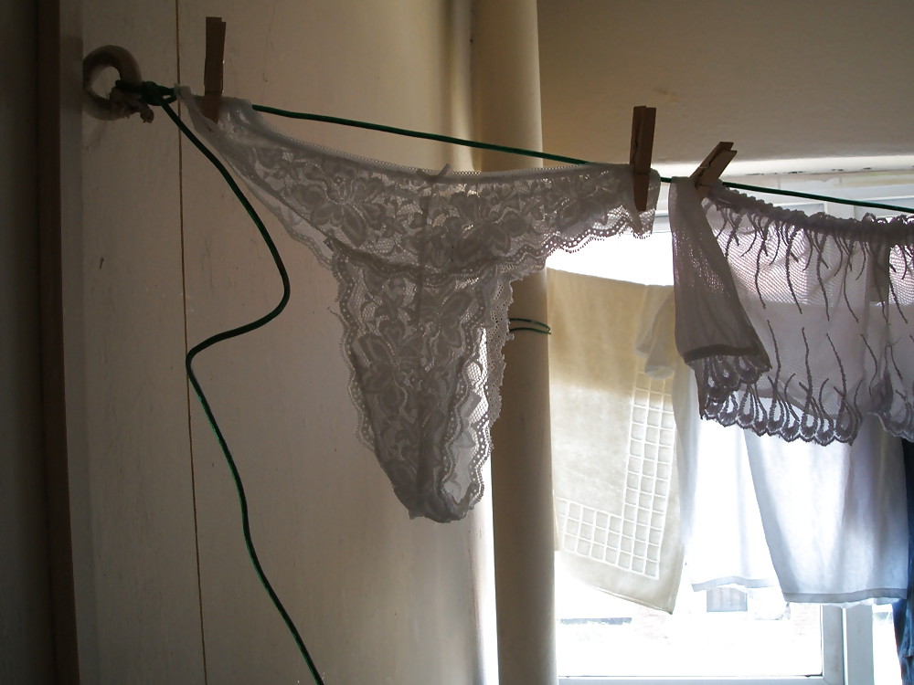 Daughter’s  panties on washing line