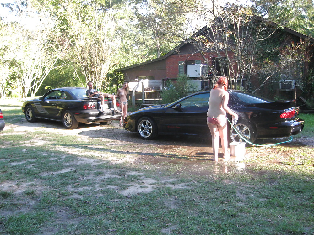 Cassie and gf washing my trans am #13493674