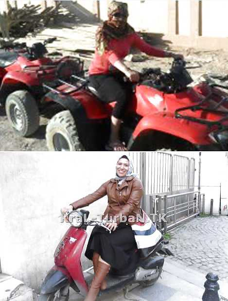 Motorcyc hijabniqa jilbab arab turbanli tudung paki hijabi #16817160