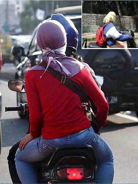 Motorcyc hijabniqa jilbab arab turbanli tudung paki hijabi #16817165