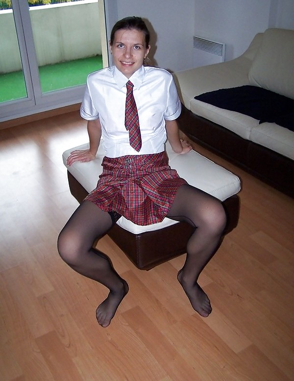 Dressed in schoolgirl