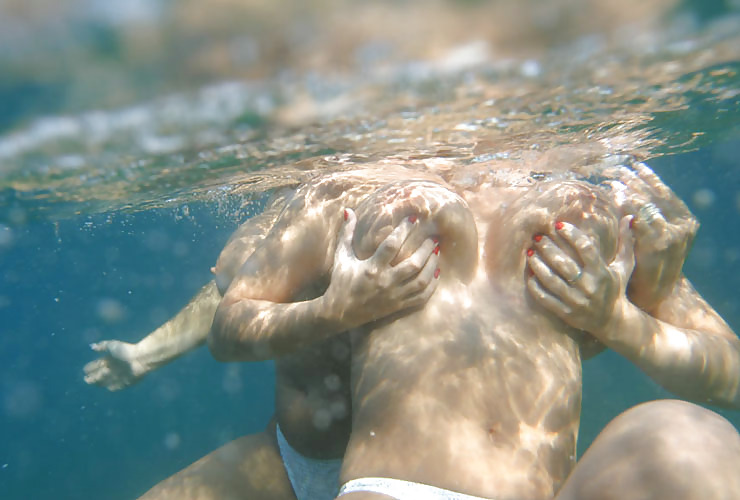 Aneta Buena and Kora Kryk in sea #12926751