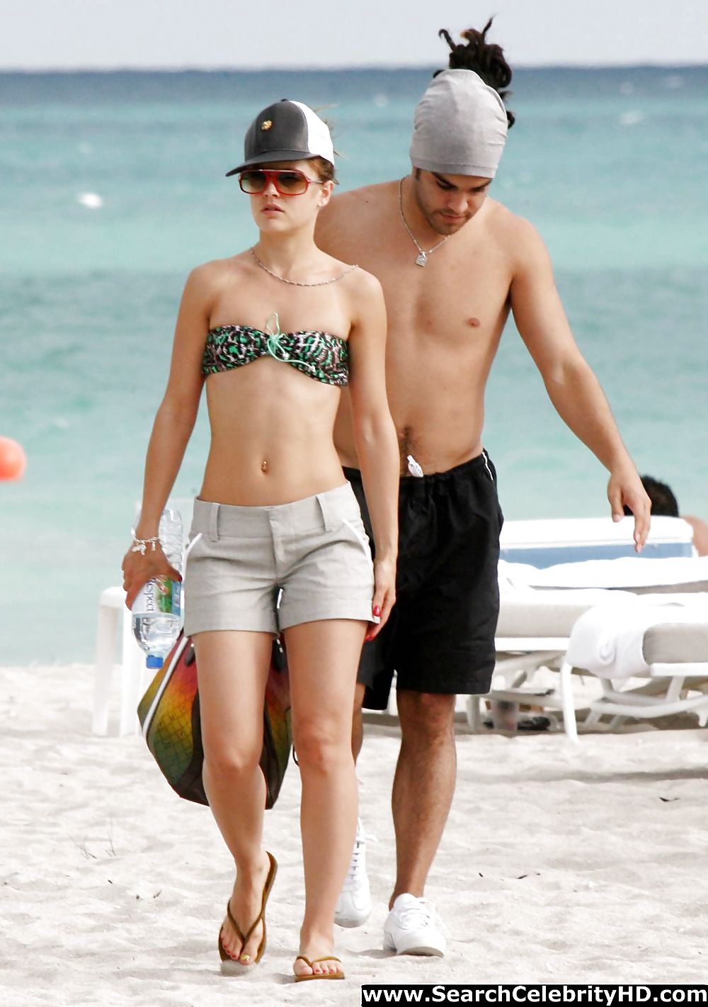 Mena Suvari - Topless candids on Miami beach #17717696