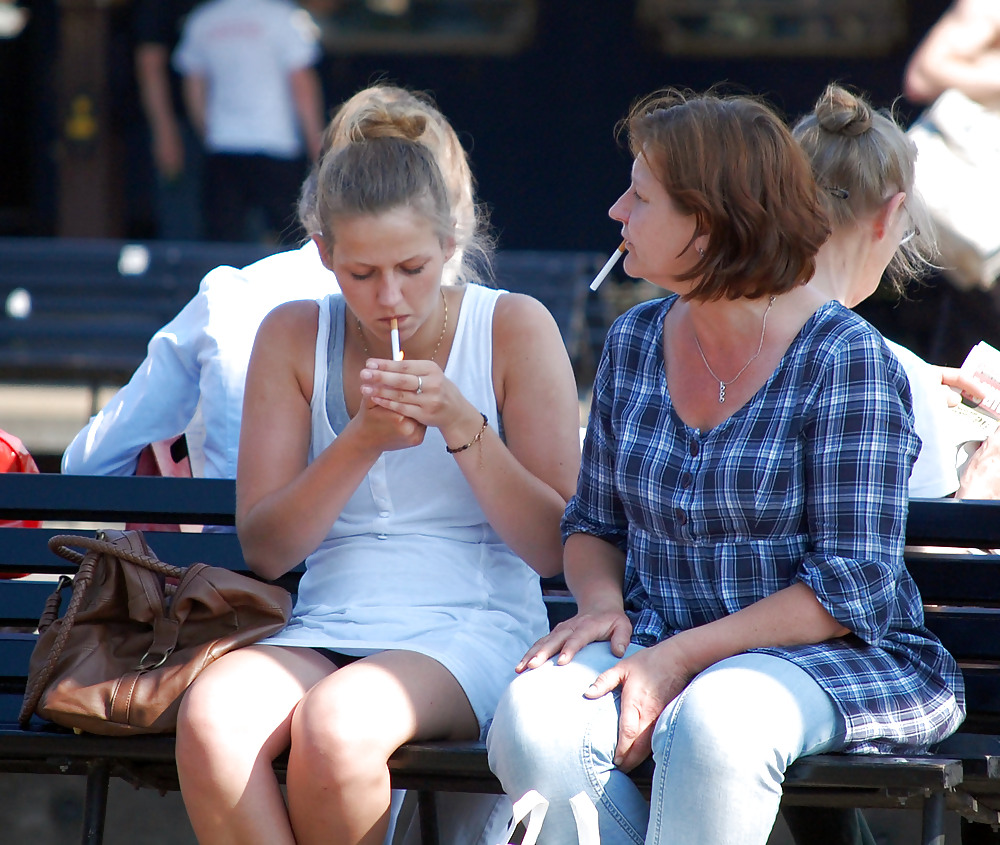 Mothers and Daughters Smoking #7323538