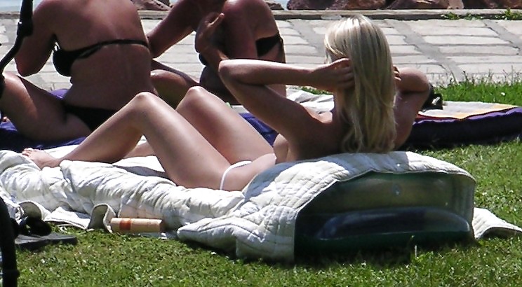 Voyeurpics of topless danish blonde on Hungarian beach #12822670