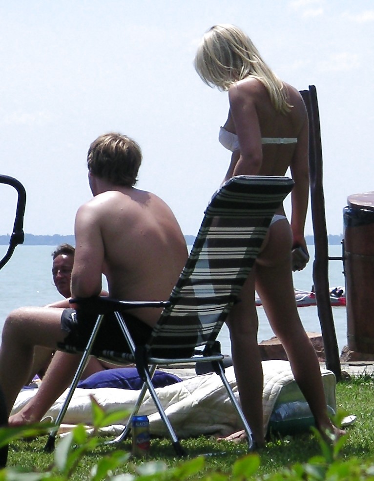 Voyeurpics of topless danish blonde on Hungarian beach #12822734