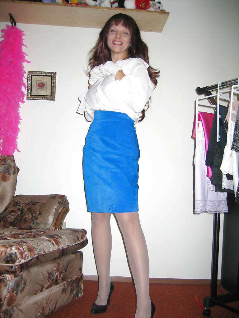 Scarlett - Blue Suede Skirt #17210927