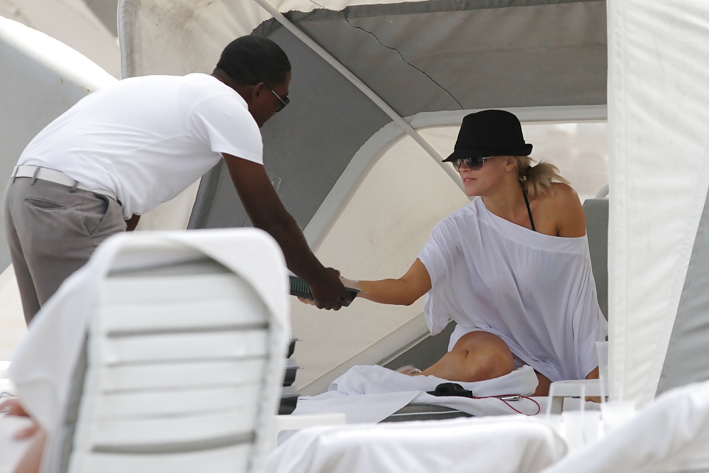 Jenny McCarthy In A Black Bikini At A Miami Beach #3225776
