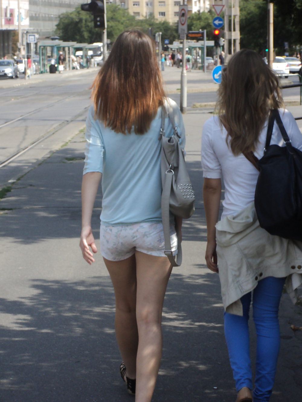 Two tight Teens dressed slutty Candids #19686526