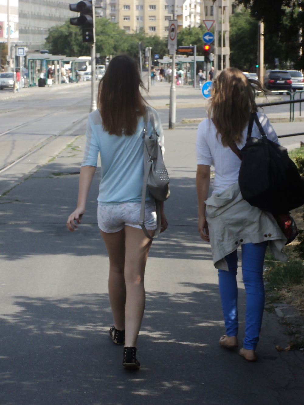 Two tight Teens dressed slutty Candids #19686536