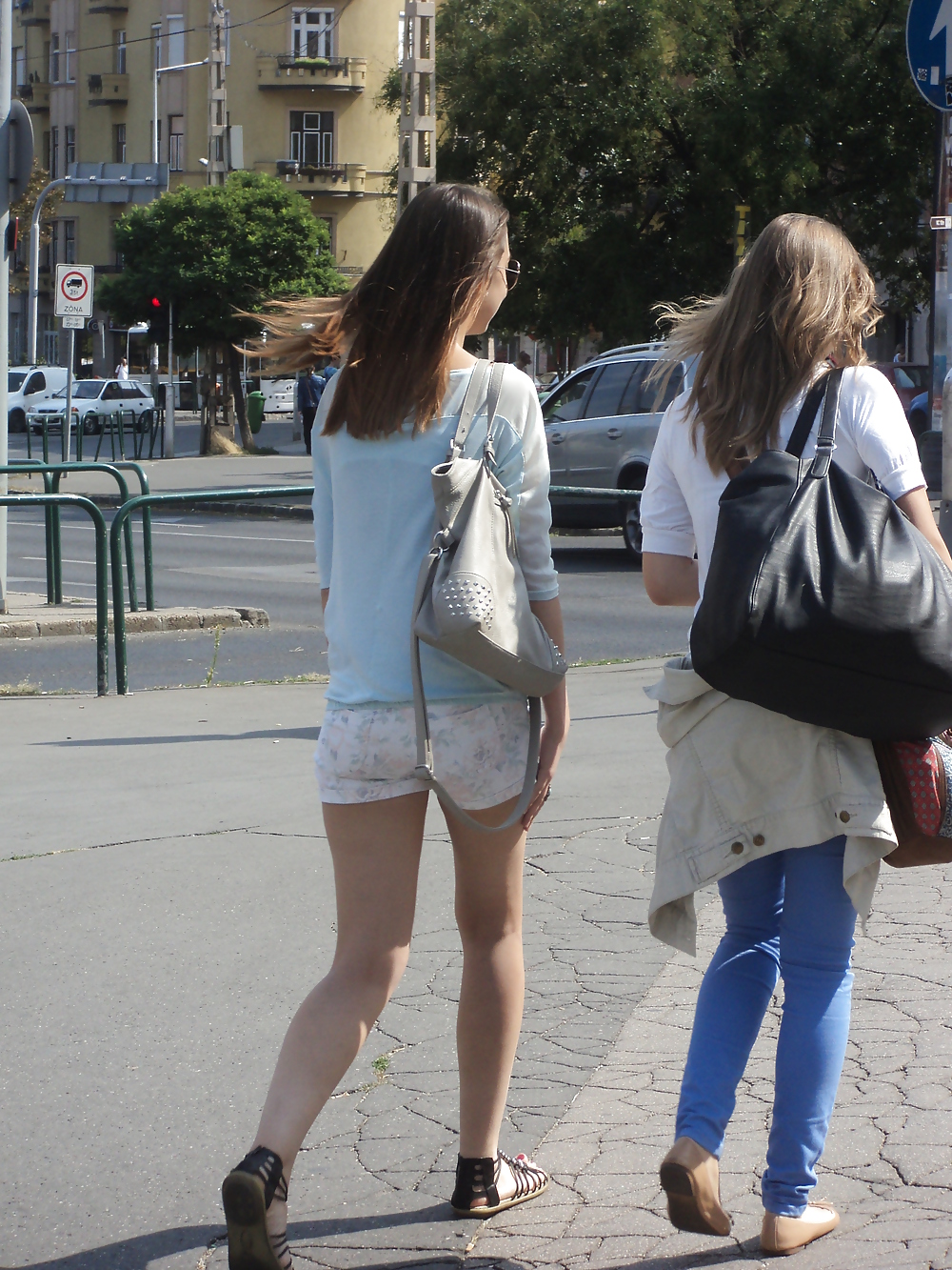 Two tight Teens dressed slutty Candids #19686560