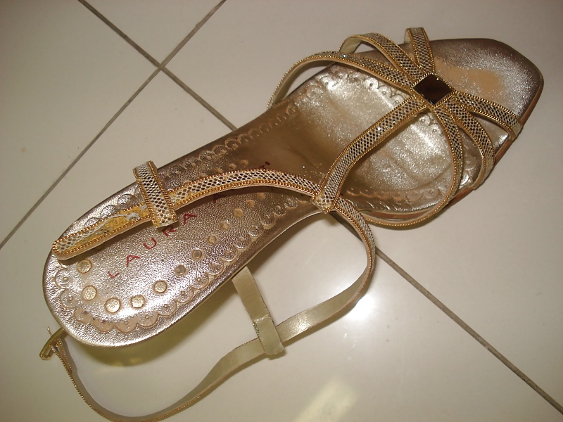 Gold sandals  #3403061