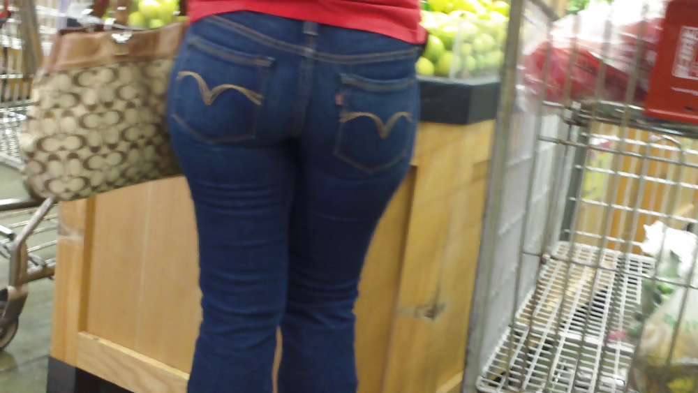 Nice big juicy sexy teen ass & butt in blue jeans #16668712
