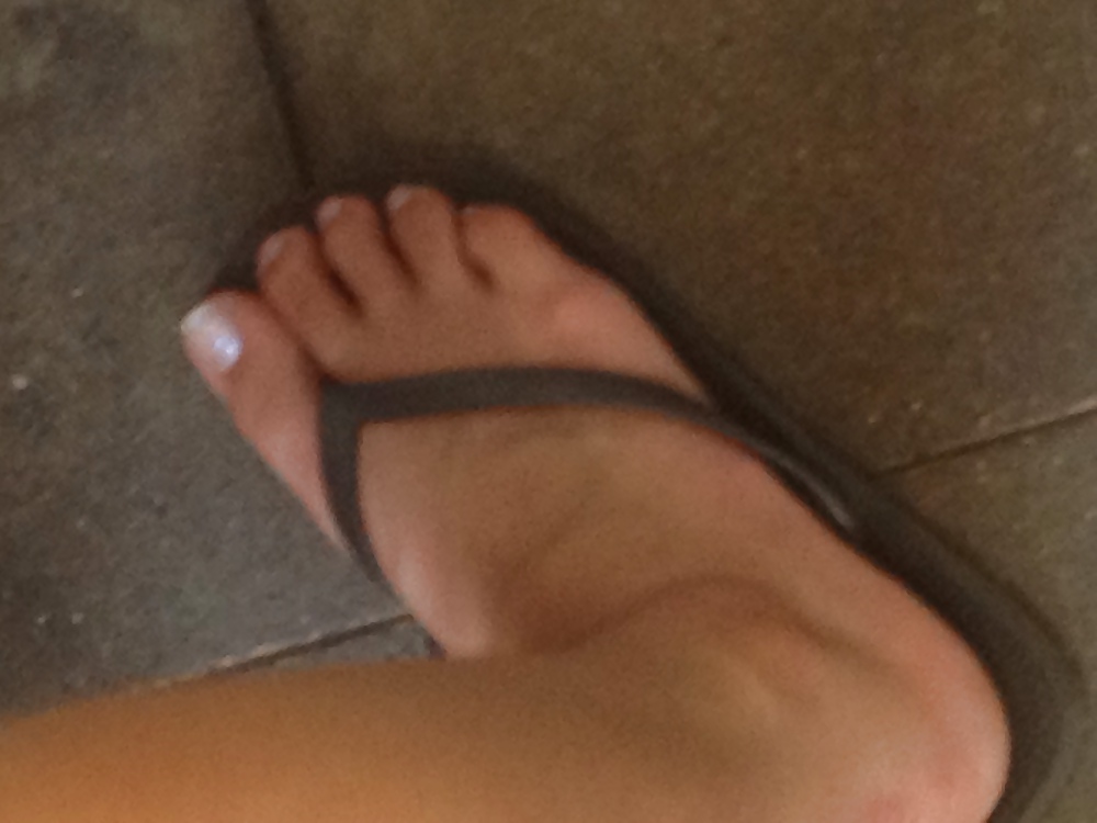 Candid asian feet in flip flops #20539920