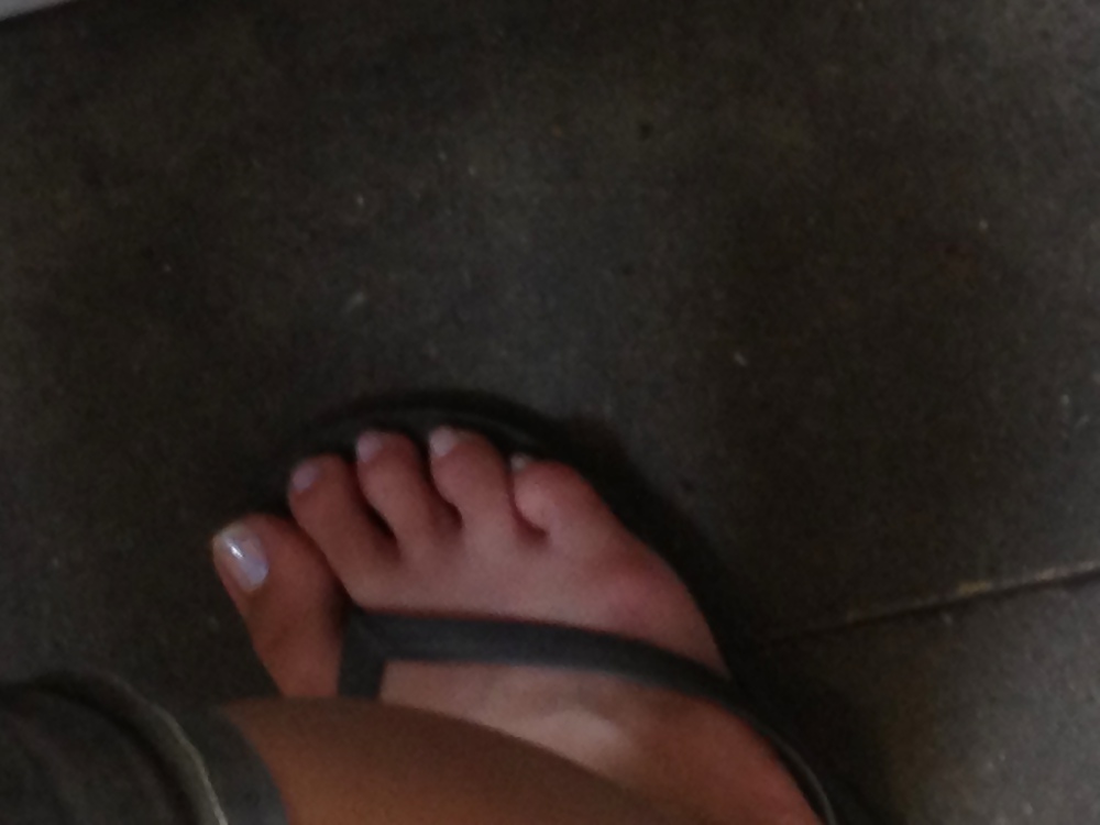 Candid asian feet in flip flops #20539940