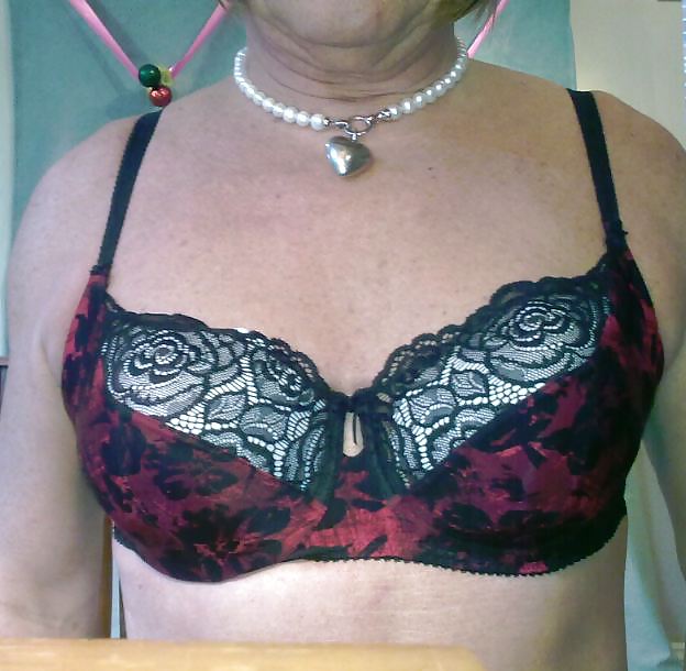 Crossdresser in rd and black bra and panties #17156415
