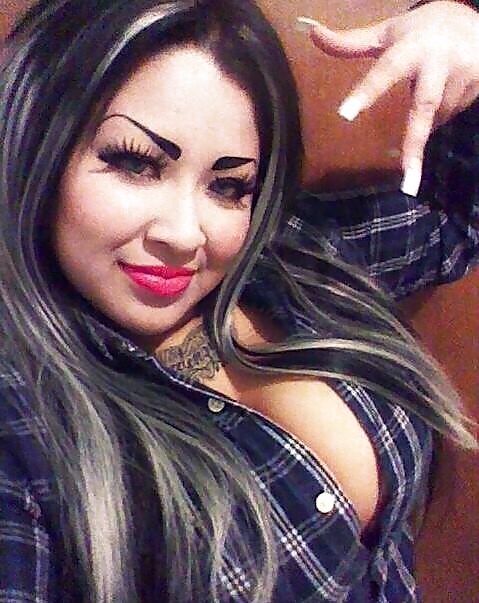 Latina mild with big tits and huge fake eyebrows #22673708