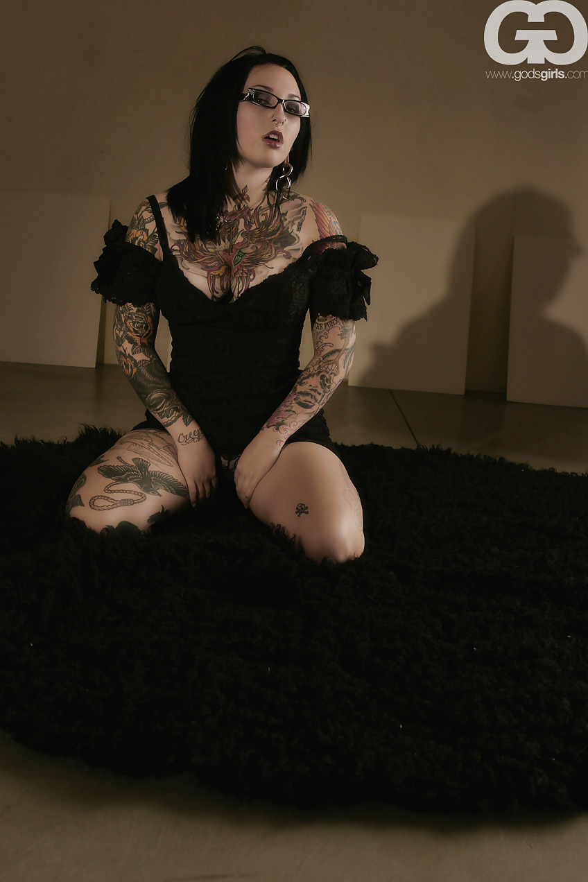 Adahlia Diamante inked up goth chick #19526572