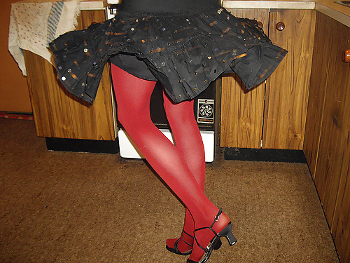 Red pantyhose, tights and stockings #466241
