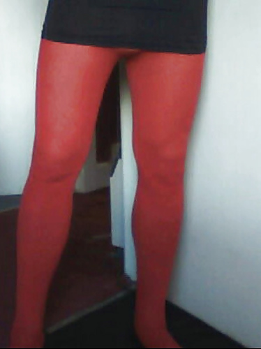 Red pantyhose, tights and stockings #466385