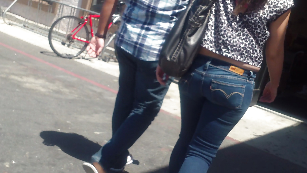 Some nice butts and ass on the street in tight jeans  #14530345