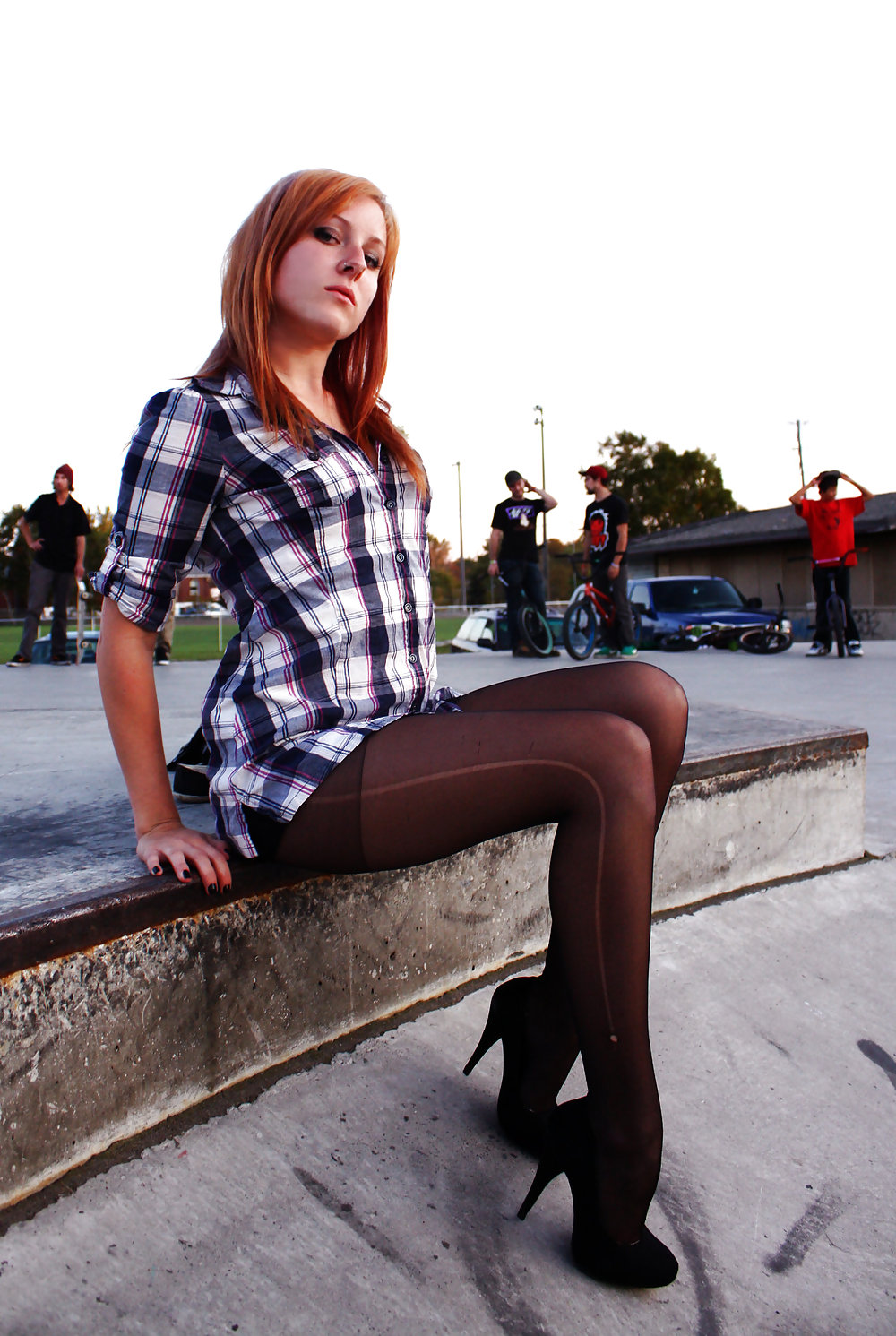 Teens in nylons and shorts #17084670