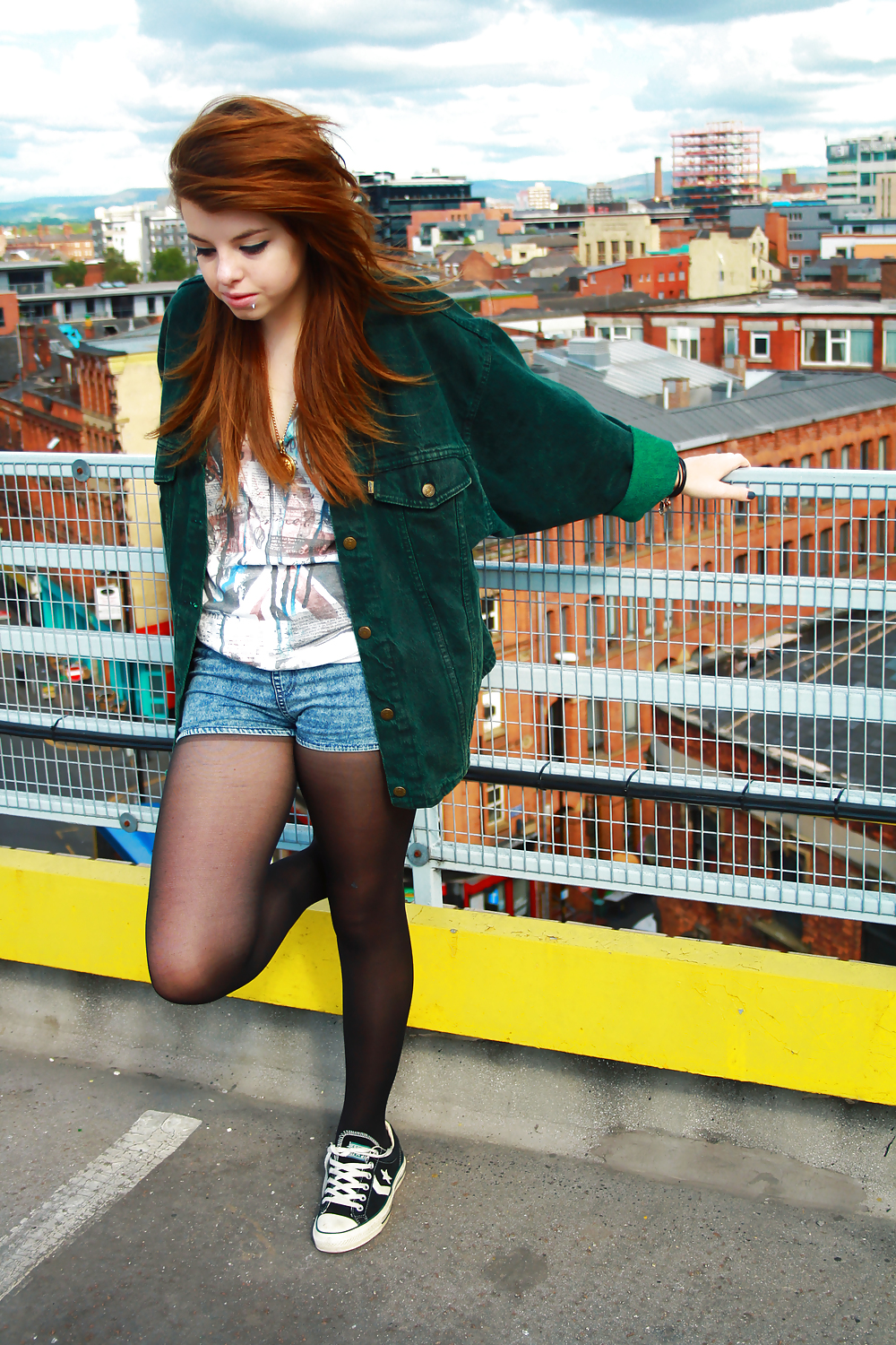 Teens in nylons and shorts #17084880