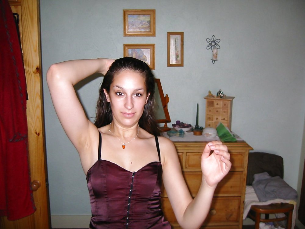 Amateur brunette posing in her bedroom #14437439