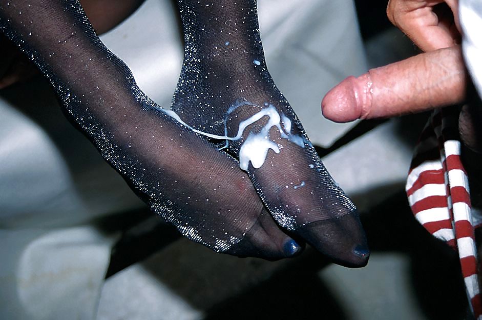 Black Pantyhose Footjob #8986504