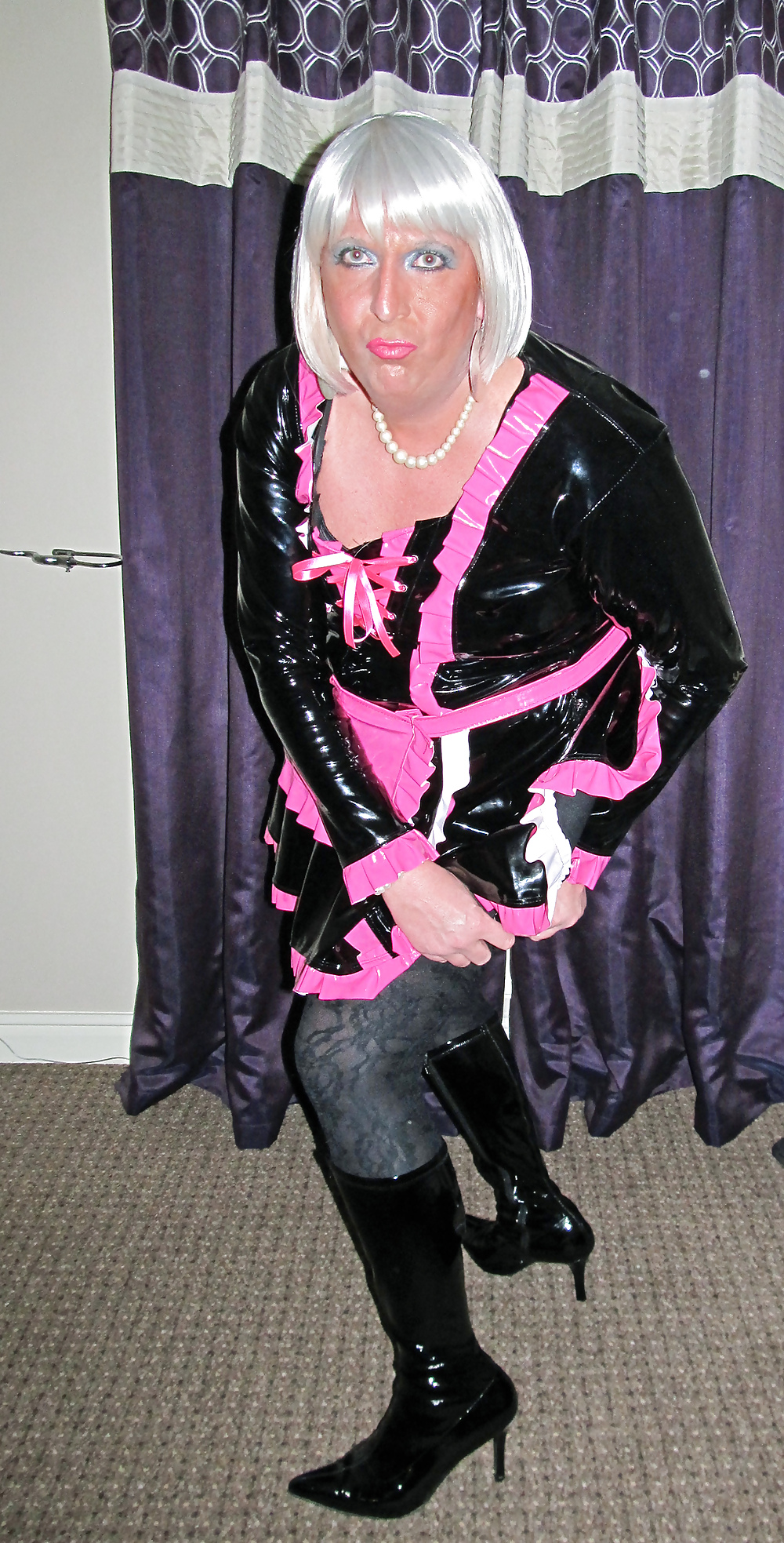 Chrissie the pvc maid has a 4 some #16396684