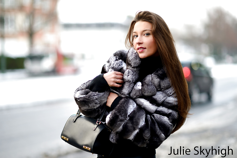 Hooker in Louboutin boots and chinchilla fur jacket #14573951