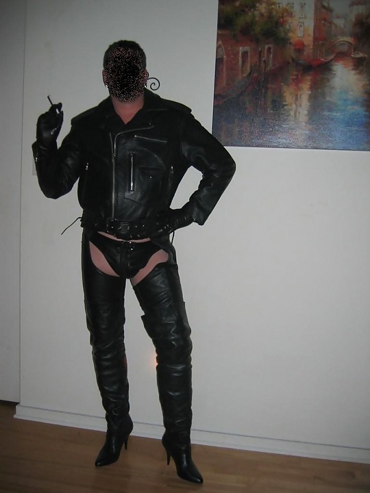 Just Me at Home in my Leathers and Thigh High Boots. #5500175