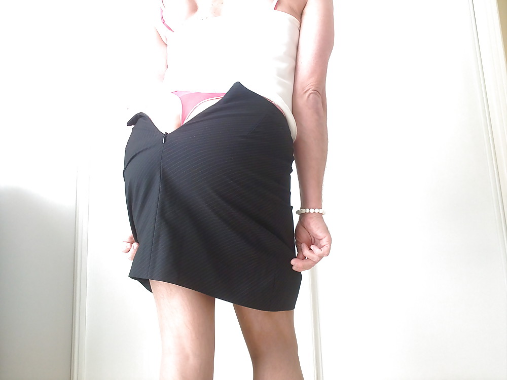Classy lady, short skirt satin lingerie and stockings #22867471