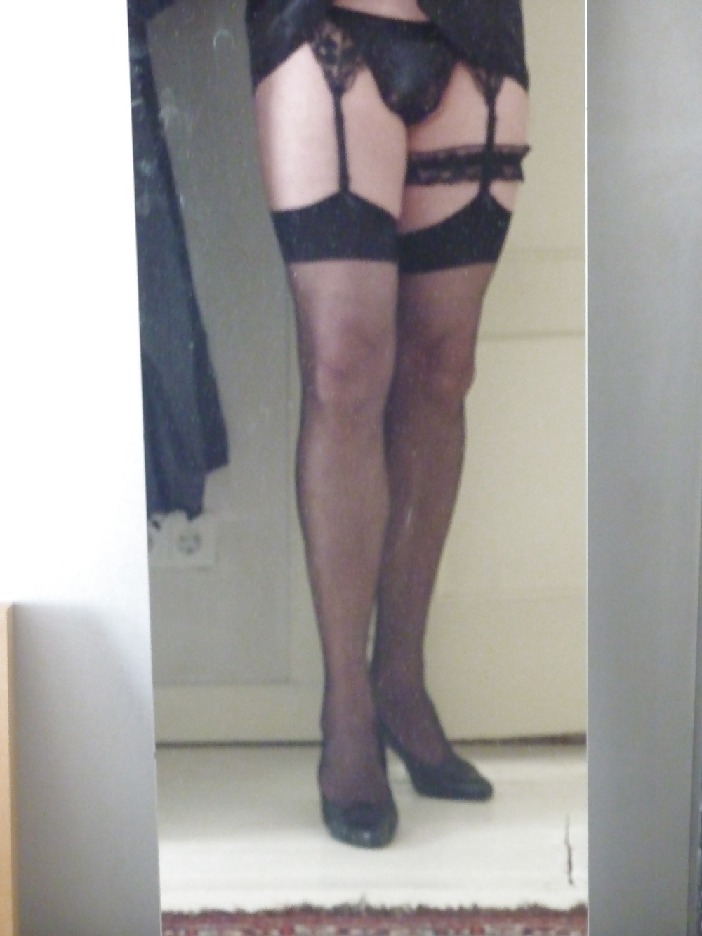 Lencería negra crossdresser tv cd panty nylons pero slut 
 #19936155