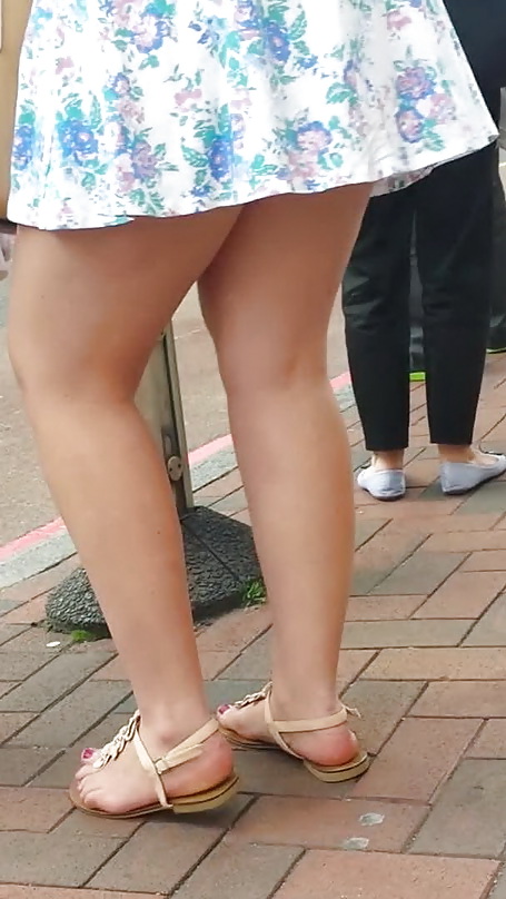 Taskmasters Travels 11: Teen in short dress on windy day #22671842
