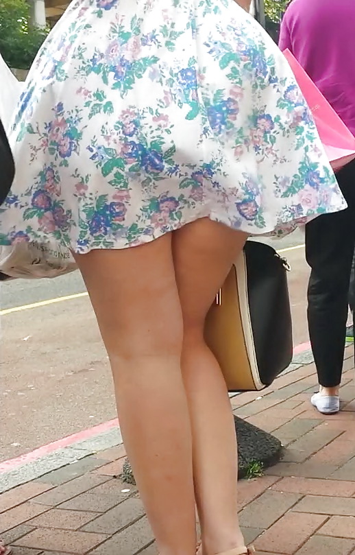 Taskmasters Travels 11: Teen in short dress on windy day #22671918