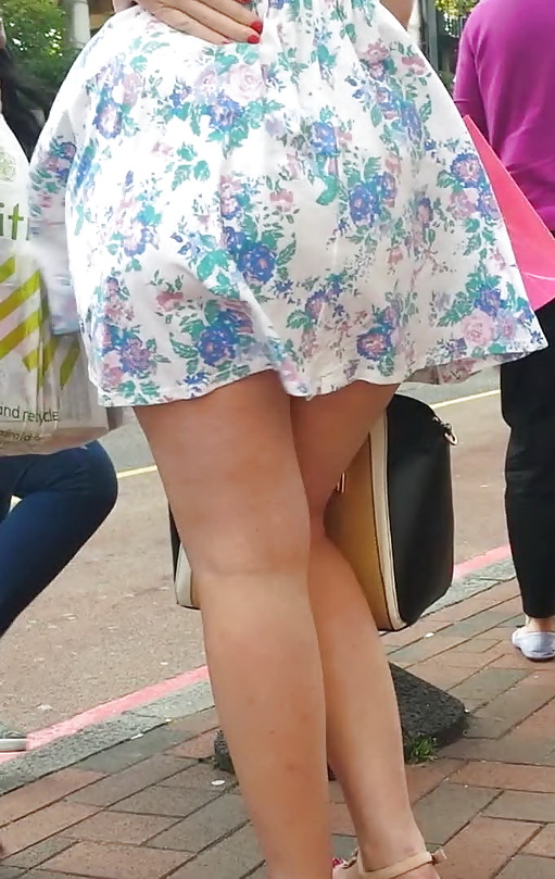 Taskmasters Travels 11: Teen in short dress on windy day #22671934