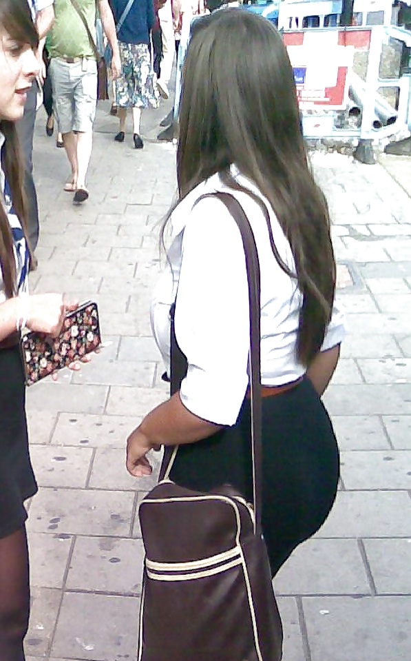 Schoolgirl with big ass in tight skirt #16284612