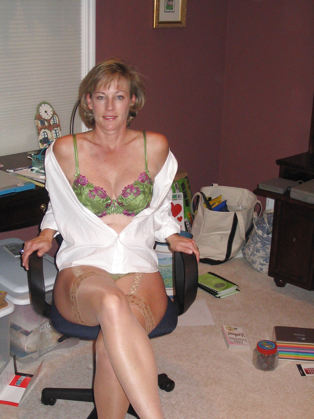 Blonde Mature Wife Shows Off In Front Of Her Husband #21384844