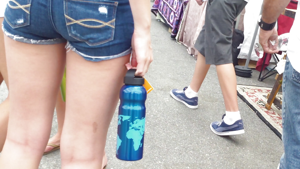 Teen butts & ass in shorts at the fair  #19402319