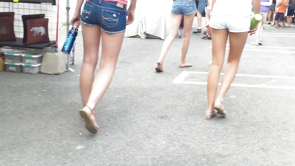 Teen butts & ass in shorts at the fair  #19402381