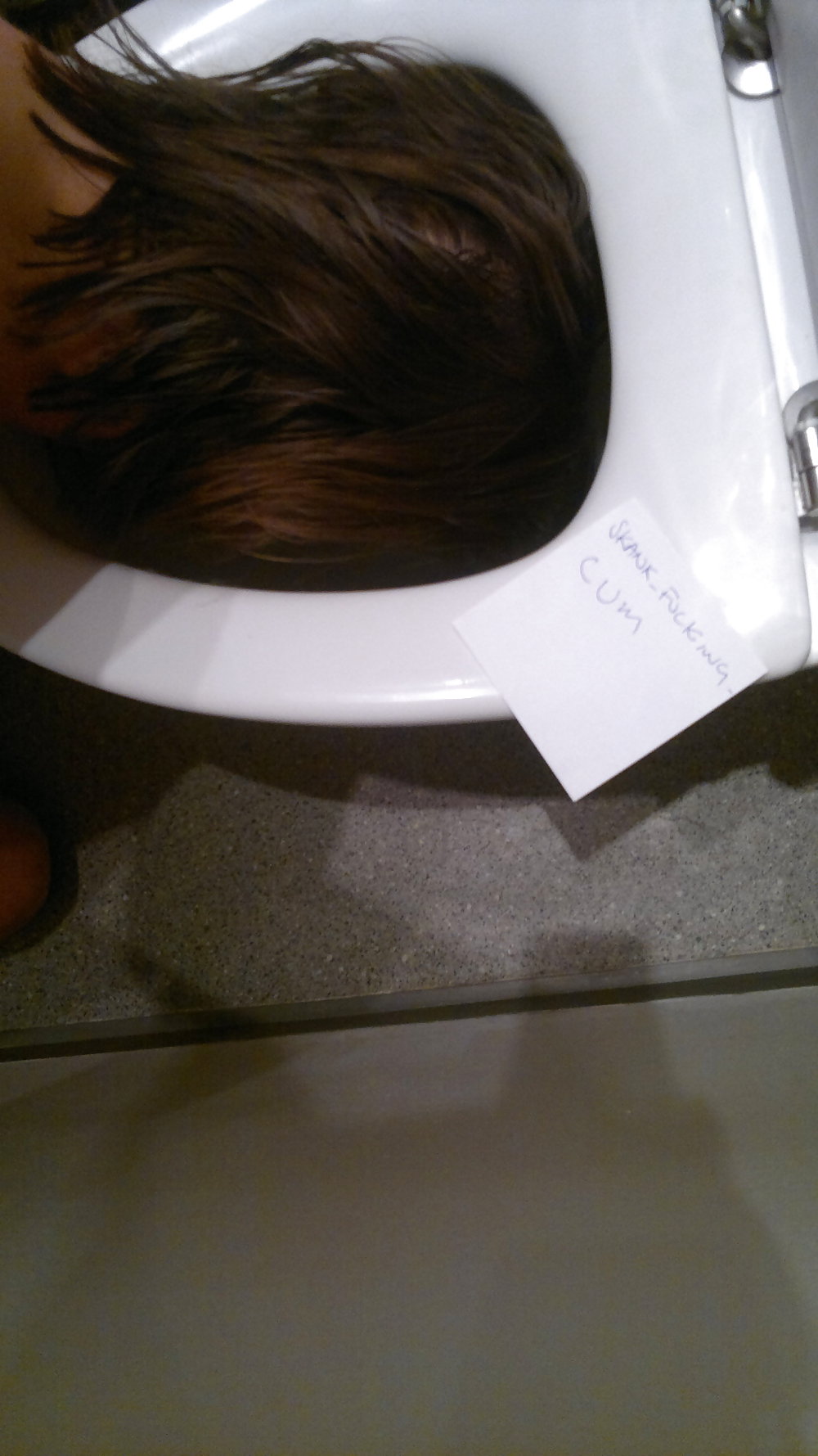 One of my slaves puts his head inside the toilet for me #8921854