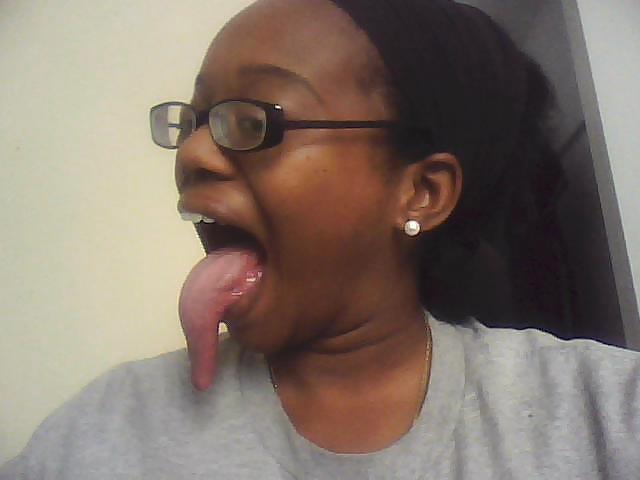 Sexy long tongue ebony #6050180